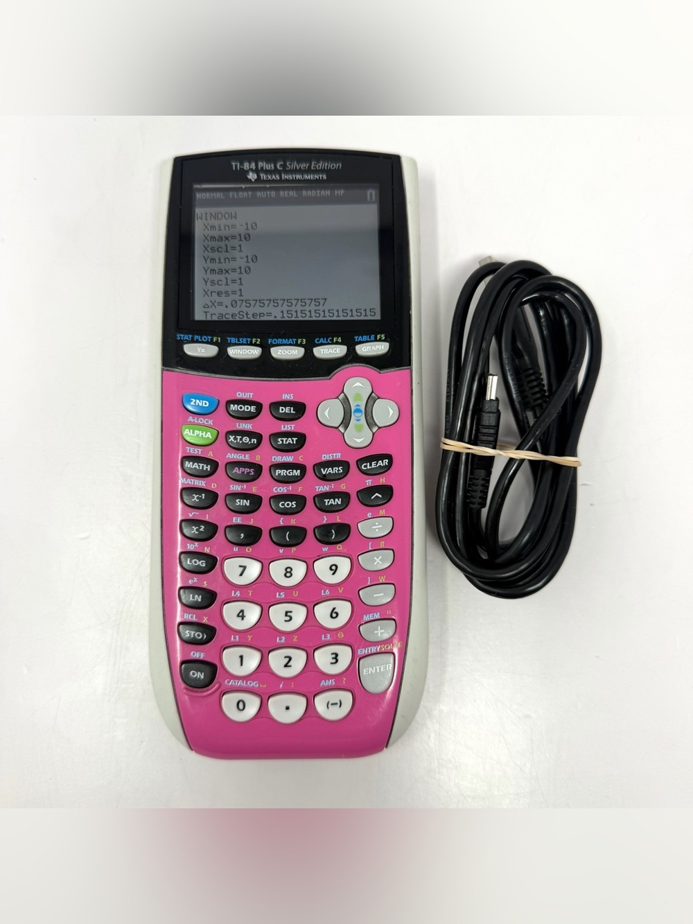 Texas Instruments TI-84 Plus C Silver Edition Graphing Calculator Pink W/ Cord